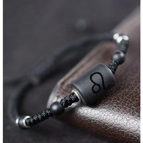 12 constellation couple Bracelet sterling silver woven bracelet Men and Women Stone Bracelet