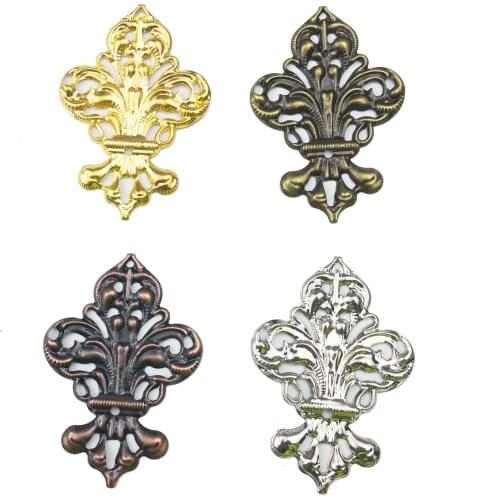 20Pcs 35x50mm Metal Filigree Wraps Connectors Metal Crafts Gift Decoration DIY Jewelry