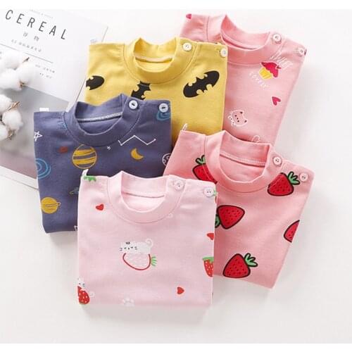 2021 Toddler Girls Clothes Cotton Tops Children Cartoon Long Sleeve Kids T-shirt Baby Boys Outfit Pullover Toddler Cotton Tshirt