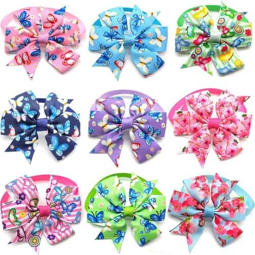 30 Pcs Handmade Cute Bowknot Cat Dog Bow Ties Dog Grooming Accessories For Small Medium Dog Bowtie Necktie Pet Supplies
