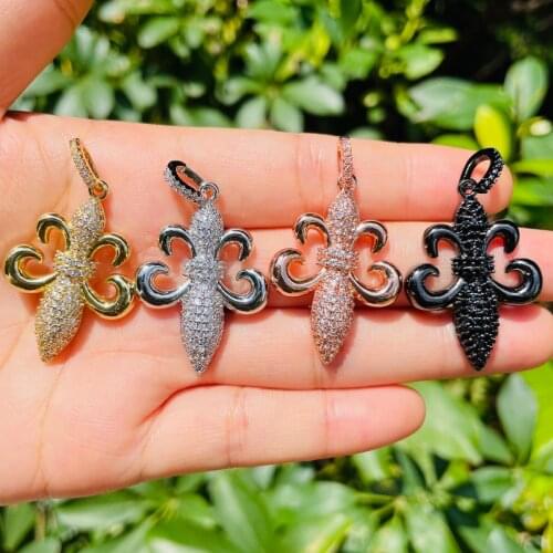 5pcs Fleur De Lis Iris Flower Charm for Women Bracelet Necklace Making Symbol Pendant for Handcrafted Jewelry Findings Wholesale