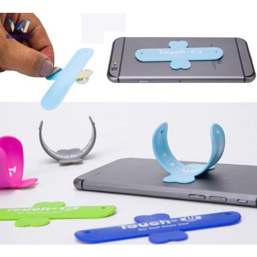 500PCS/LOT Mini Touch U One Touch Silicone Stand Finger Rings Universal Portable Phone Holder for IPhone 8 7 Samsung Tablet PC