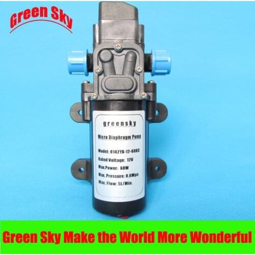 60w 5l/min automatic pressure switch type with on/off button and socket diaphragm pump 12v