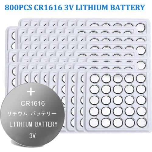 800pcs Button Battery CR1616 Lithium Coin Cell Batteries 3V DL1616 ECR1616 LM1616 CR 1616 Electronic Car Key Watch Toy Remote