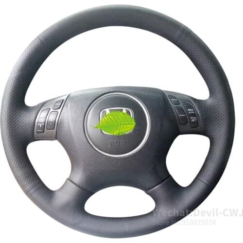 Alcantara For Honda 2004-2008 Odyssey 7th-gen Accord hand-stitched leather suede carbon fiber steering wheel cover car interior