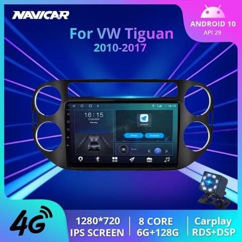 2din Android 10 Car Radio For Volkswagen Tiguan 2010-2015 2016 2017 Car Multimedia Player GPS Navigation 2 Din Stereo Receiver
