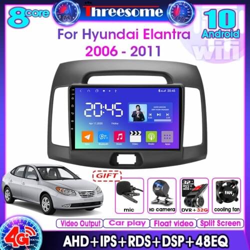 Android 10.0 4G+WIFI Car Radio Multimedia Video Player for Hyundai Elantra 2006-2011 Navigation GPS Auto Stereo 2 Din 4G+64G