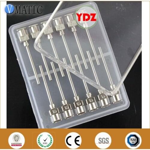 Free Shipping 12Pcs 1 Inch Tip Length 15G Blunt Stainless Steel Glue Dispensing Syringe Needle Tips