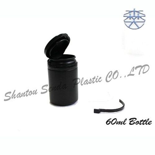 Free shipping 20PCS/LOT Mini hot sale HDPE bottle,black tear-pull bottle,food grade 60ml chewing gum bottle,PE chocolate bottle
