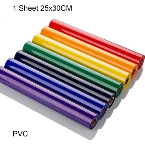 Free Ship One Sheet 25X30CM Iron on T-Shirts Fabrics for Heat Transfer HTV Press Cutting Plotter DIY FilmXX