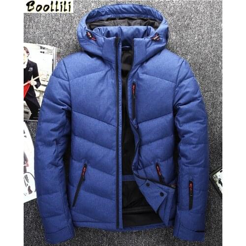 Boollili High Quality Mens White Duck Down Jacket Hooded Winter Coat Warm Men Parka Padded Mens Jackets Casacos Masculino