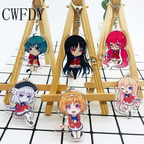 Acrylic Figure Keychain For Girls Cartoon Classroom Of The Elite Horikita Suzune Kikyou Kushida Key Chains Kids Gifts Cosplay