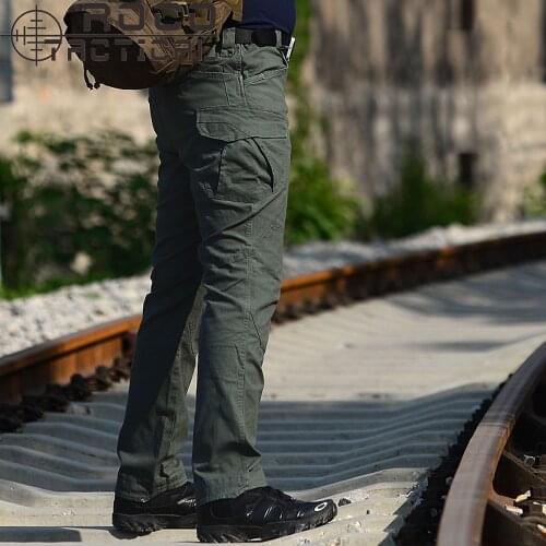 ROCOTACTICAL Mens Loose Military Tactical Pants Combat Hiking Trousers Multi-pockets Camping Military Cargo Pants Jungle Green