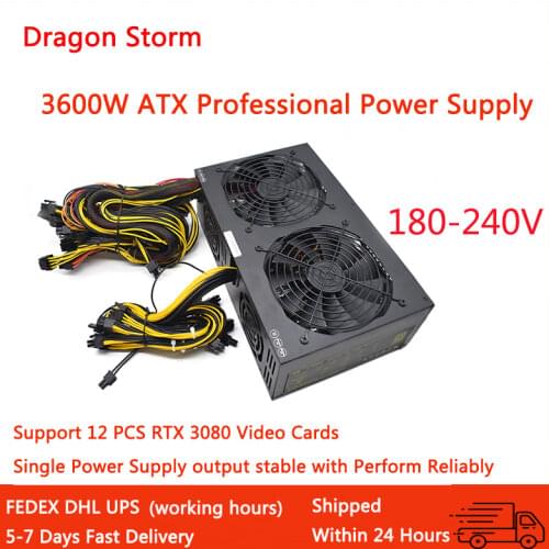 Original 3600W ATX PSU Power Supply Bitcoin Miners psu PC Power Supply 12 card Miner mining rig pico psu BTC ETC Power Mining
