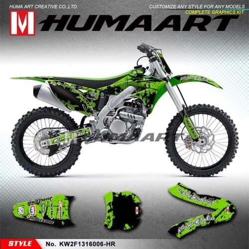 HUMAART Personalised Stickers MX Decals Graphics Self Adhesives for KX250F KX 250F 2013 2014 2015 2016