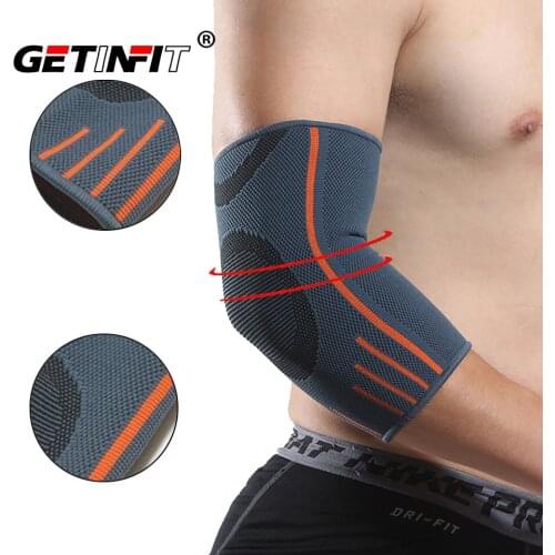 Getinfit Elbow Support Compression Sleeve Breathable Absorb Sweat Relief Pain Outdoor Sports Safety Arm Protector Elbow Brace