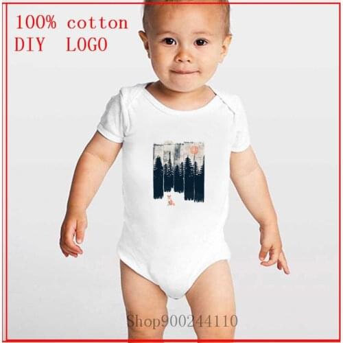 A Fox in the Wild Designs Bodysuit Baby Newborn One-Pieces Summer Rompers Jumpsuit Ropa de bebe Infant Short Sleeve For Baby