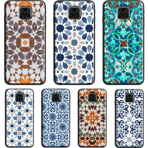 Moroccan Tile For Xiaomi Redmi Note 10 7 8 9 Pro Note 8T 9S Soft Case For Redmi 9T 9A 9C K40 Pro Cover