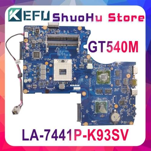 KEFU For ASUS K93SV K93SM K93S K93 GT540M PBL80 LA-7441P REV:2.0 Laptop Motherboard Tested 100% work original Mainboard