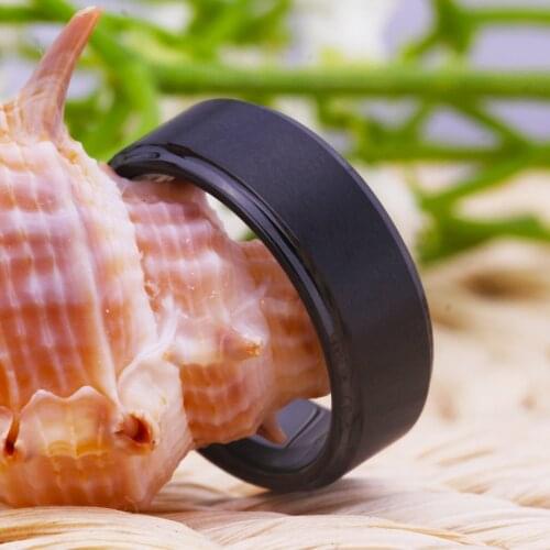 Free Custom Engraving 8mm Mens Tungsten Carbide Ring Black/Golden/Silver Tones Comfort Fit Wedding Band