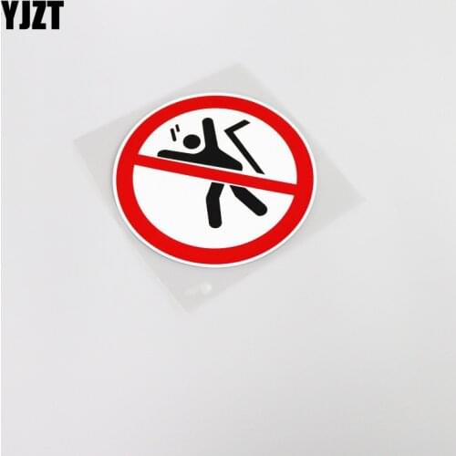 YJZT 12.2CM*12.2CM Funny Warning No Jumping Down Car Window Sticker Decal PVC Accessories 13-0113