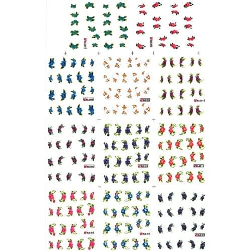 11 PACKS/LOT UPRETTEGO NAIL ART BEAUTY WATER DECAL SLIDER NAIL STICKER CHINA ASTER YARROW BACCAHARIS BLE807-817