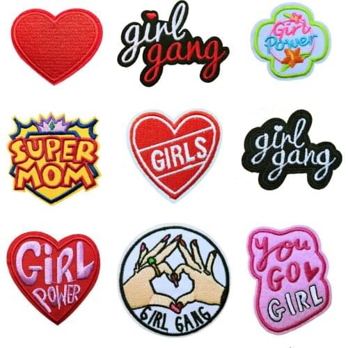Girls Power Gang Super Mom Fashion Iron On Patches Logo Embroidery Clothing Badge