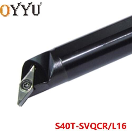 OYYU S40T-SVQCR16 Internal Lathe Cutting Shank SVQCR Turning Tool Holder S40T-SVQCL16 Carbide Inserts Arbor
