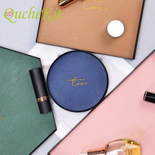 Morandi Leather Storage Tray Rack Round Necklace Ring Earrings Jewelry Display Holder Desktop Storage Organizer Home Decoration