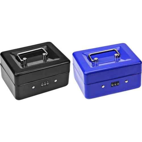 Durable Metal Coin Box with Locking Storage Tray - Small Coin Box with Combination Lock 15 x 12 x 7.7cm