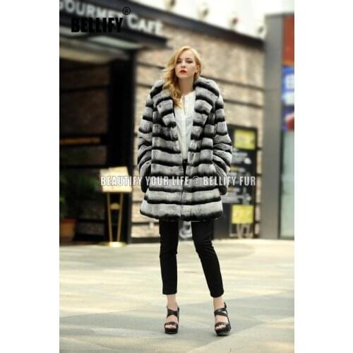 Down Jacket Female Winter Real Chinchilla Fur Natural Rex Rabbit Fur Coat Luxury Lady Coats With A Hood Winter Warm Overcoat