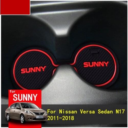 Rubber Mat Lnterior Anti Slip Mat Door Slot Pad Cup Cushion Groove Mat For Nissan Versa Sedan N17 Almera Sunny Latio 2011-2018