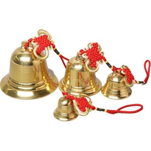 Christmas Hand Bell Metal Small Copper Gold Metal Church Bell Pendant Wind Chime for Doorbell Jingle Buddhist Supplies Bell Gift