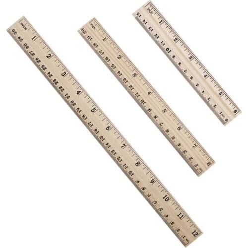 1Pcs 15cm 20cm 30cm Wooden Ruler Double Sided Student Office School Measuring Tool Stationery Straight Photography Props