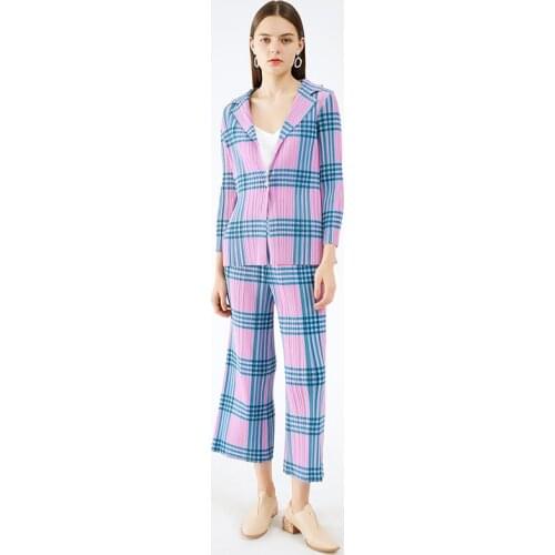 天裴褶皱 Women's Trouser Suits In A Cage