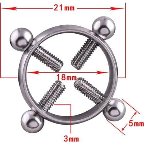 1PCS Sexy Alloy Screw On Nipple Ring Exotic Accessories For Couples Adult Games