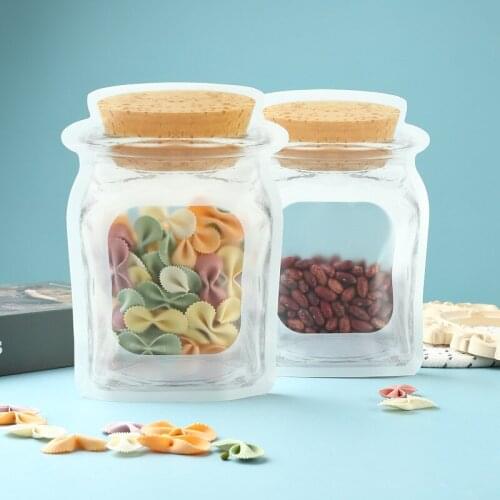 10pcs Portable Mason Jar Bags Reusable Seal Food Saver Storage Bags Nuts Candy Cookies Sandwich Ziplock Bags Kitchen Organizer
