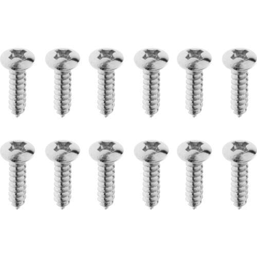 12 Pieces Silver Pickguard Plate Mount Screws for Stratocaster ST Electric Guitar Parts