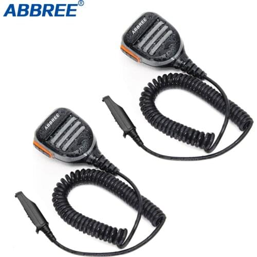 2PCS Abbree AR-780 Waterproof Speaker Mic for Radio Baofeng UV-9R PLUS/UV-XR/BF-9700/ UV-9R Waterproof Radio Walkie Talkie
