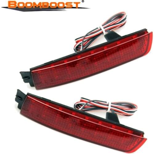 2pcs New Red Lens LED Rear Bumper Reflector Rear Tail Brake Light 26560-5C000 For Nissan Juke/Murano/Sentra/Infiniti FX35 FX37