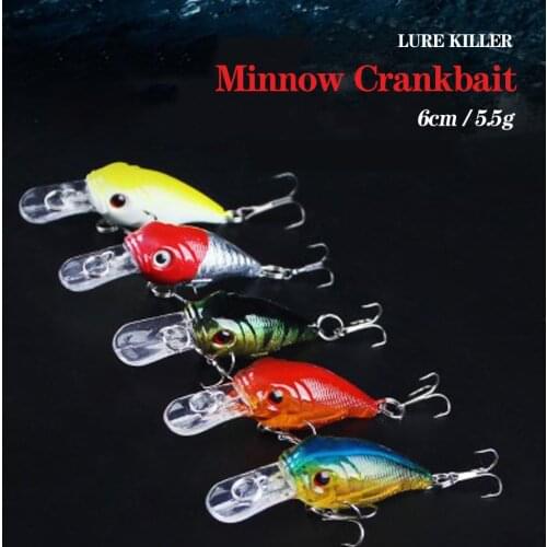 Wobblers Jerkbait Fishing Lure 3pcs 6cm 5.5g Hard Bait Small Minnow Crank Bait Bass Freshwater/Saltwater Fishing Tackle Lure