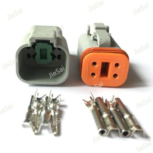 4 Pin DT04-4P AT04-4P DT06-4S AT06-4S Female Male Waterproof Automotive Connector Electrical Connector Gray Plug With termianls
