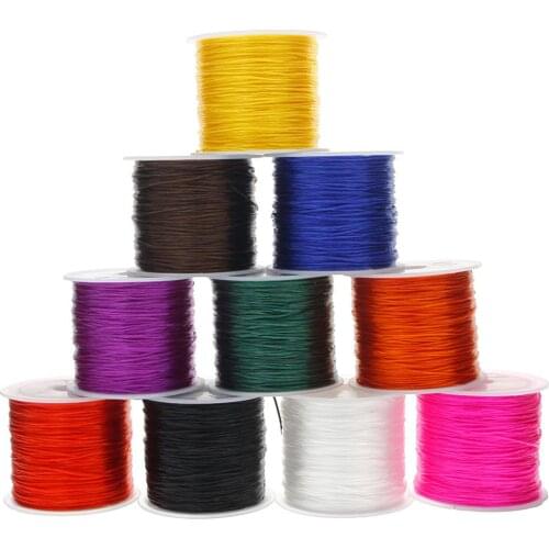 60M/Roll 0.8mm Colorful Flexible Elastic Crystal Line Rope Cord For Jewelry Making Beading Bracelet Wire Fishing Thread Rope
