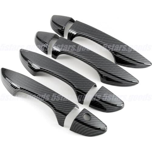 For Toyota Corolla 2014 2015 2016 2017 2018 Glossy Carbon Fiber style Side Door Handle Covers Trims 8pcs