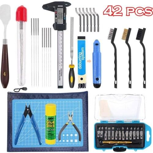 34/42PCS Printer Accessories Cleaning and Disassembly Tools DIY Kit with Nozzle Hose Silicone Cover Cleaning with Storage Bag