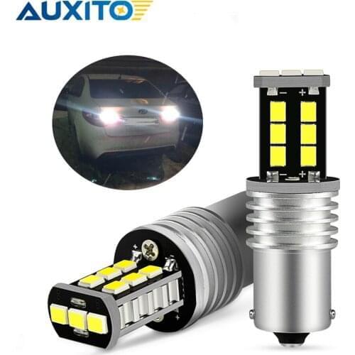 AUXITO 2Pcs P21W Led Bulb Canbus 1156 BA15S Auto Reverse Backup Light DRL 6500K White Car Lamps For Volvo XC60 XC90 S40 V40 XC7