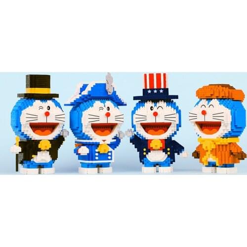 Balody Cartoon Blocks Doraemon Action Figures Anime Plastic Building Blocks Juguetes Mirco Brick toys For Children Gifts 16130