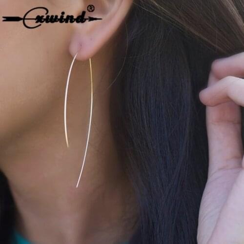 Cxwind Fashion Thin Line Fish Earrings for Women Korean Earrings Hook Female Geometric Earring Party Gift Jewelry oorbellen