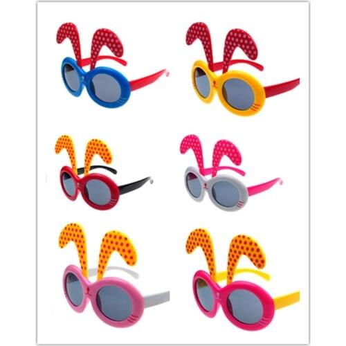 2015 New Fashion kids UV Sunglasses children boys and girls Long Ear Rabbit Polarized glasses For Christmas Gift Ear removed