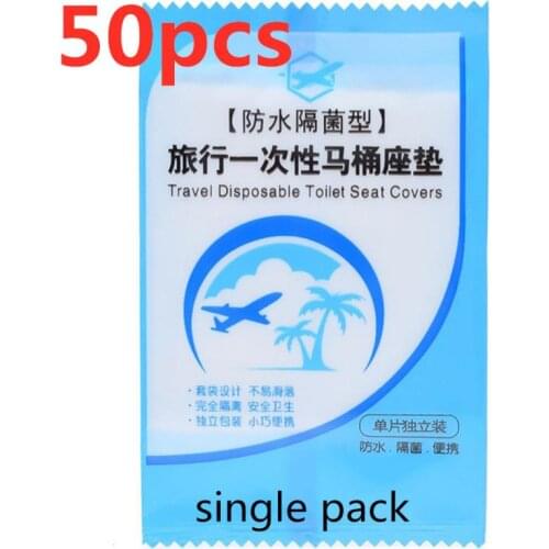 50pcs (single Pack) Travel Toilet Seat Cover Disposable Waterproof Travel Portable WC Pad Toilet Mat Waterproof Bathroom Accessi